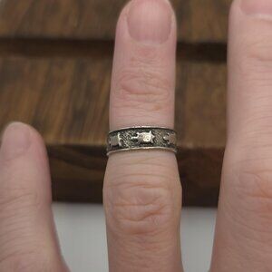 Size 3.25 Sterling Silver Turtles Rustic Toe Ring A1221